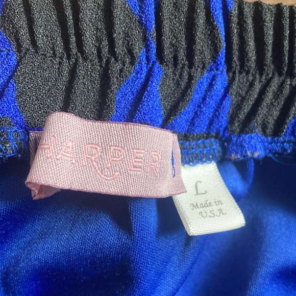 EUC Harper Women's Blue and Black Geometric Skirt Large - Picture 3 of 7